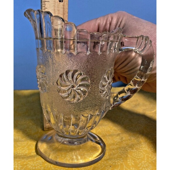 EAPG Antique US Glass No. 15030 ROMAN ROSETTE Creamer Syrup Pitcher 1894-98  5" - Picture 7 of 7